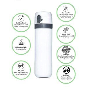 Menna One Travel Mug Start And Stop Steeping Infuser Lock Top Stainless Steel‎